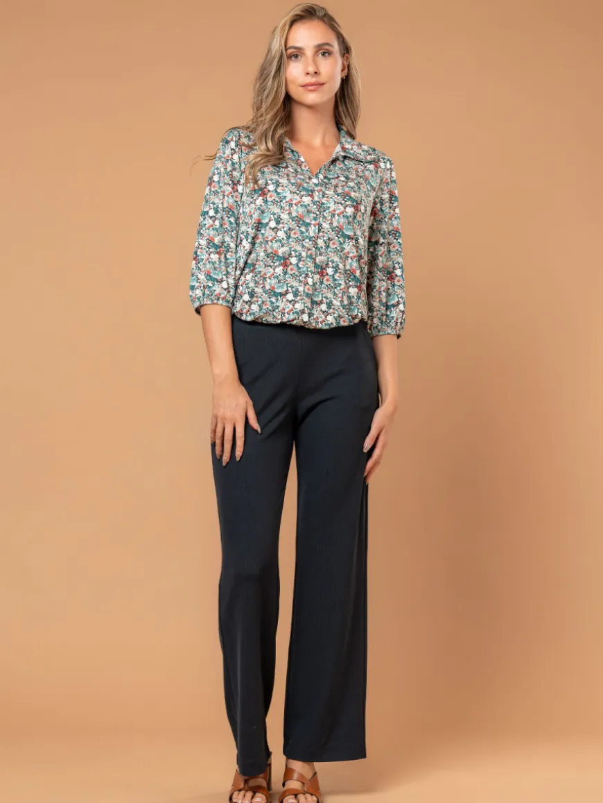 Pantalon large maille texturée