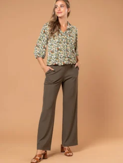 Pantalon large maille texturée