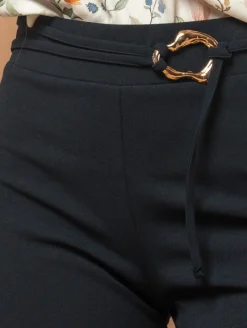Pantalon large scuba crêpe ceinture