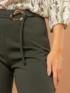 Pantalon large scuba crêpe ceinture