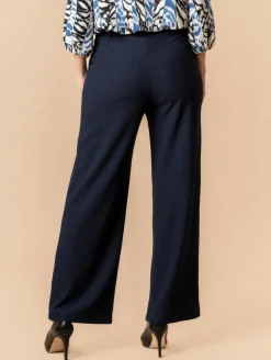 Pantalon large uni crépon