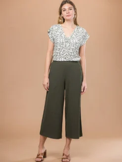 Pantalon maille crépon