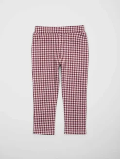 Pantalon maille imprimé carreaux/vichy
