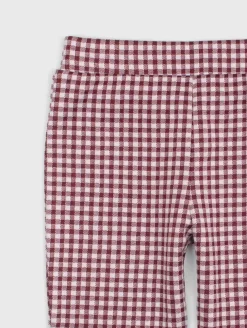 Pantalon maille imprimé carreaux/vichy