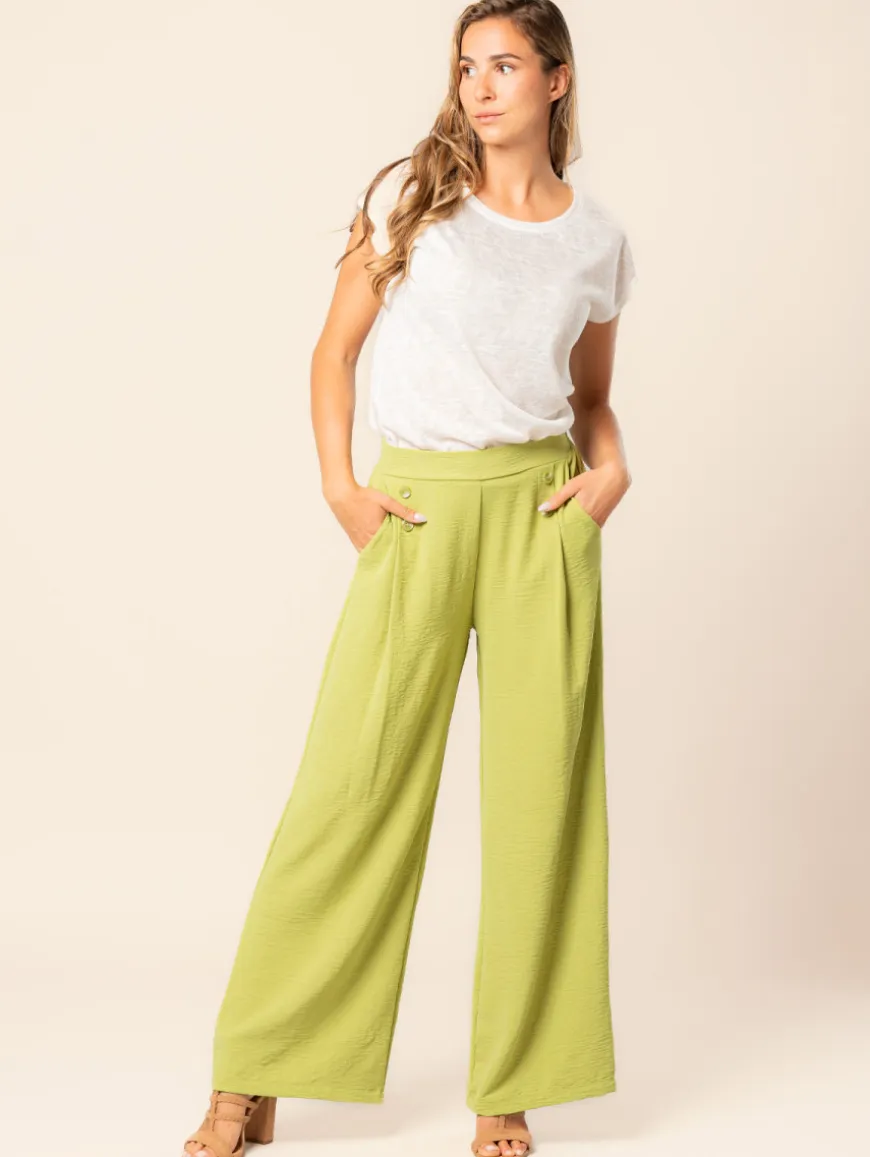 Pantalon à pont fluide