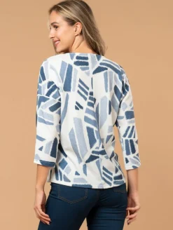 Pull fin imprimé graphique