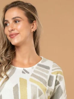 Pull fin imprimé graphique