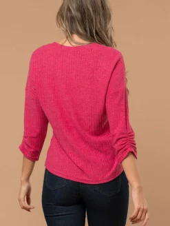 Pull fin maille côtelée