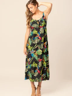 Robe femme imprimé tropical