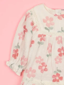 Robe gaze de coton imprimé fleuri