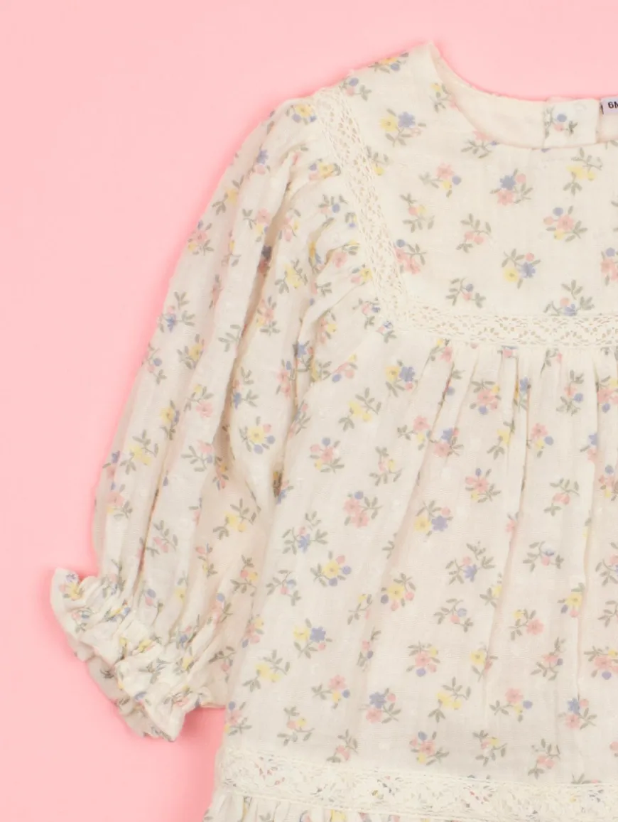 Robe gaze de coton imprimé fleuri
