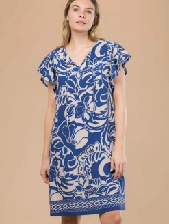 Robe imprimé fleurs bicolores