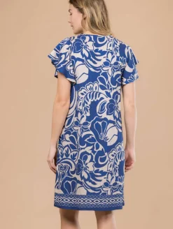 Robe imprimé fleurs bicolores