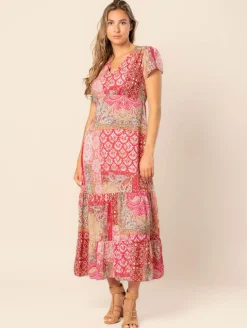 Robe longue imprimé patchwork