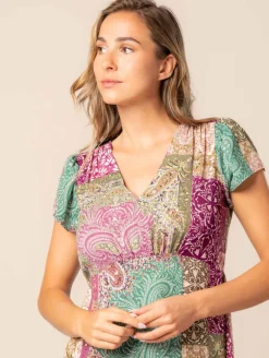 Robe longue imprimé patchwork