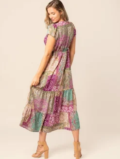 Robe longue imprimé patchwork