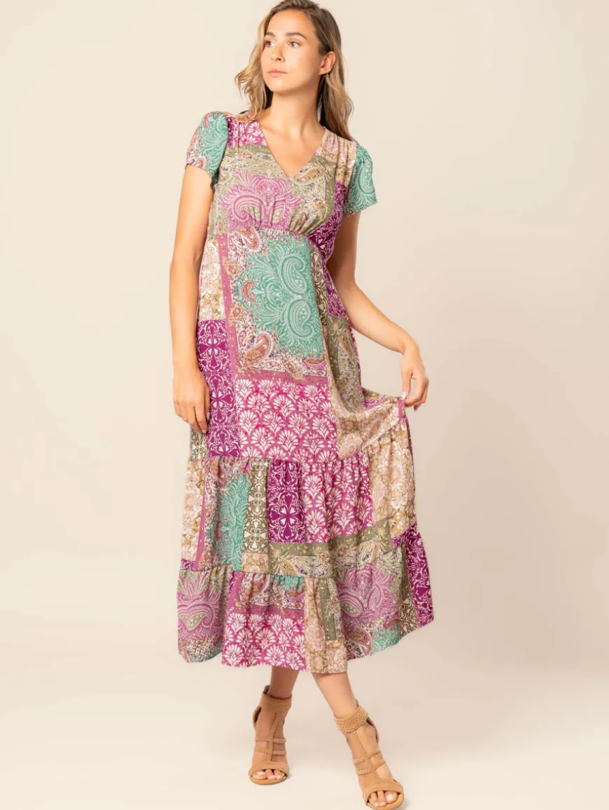 Robe longue imprimé patchwork