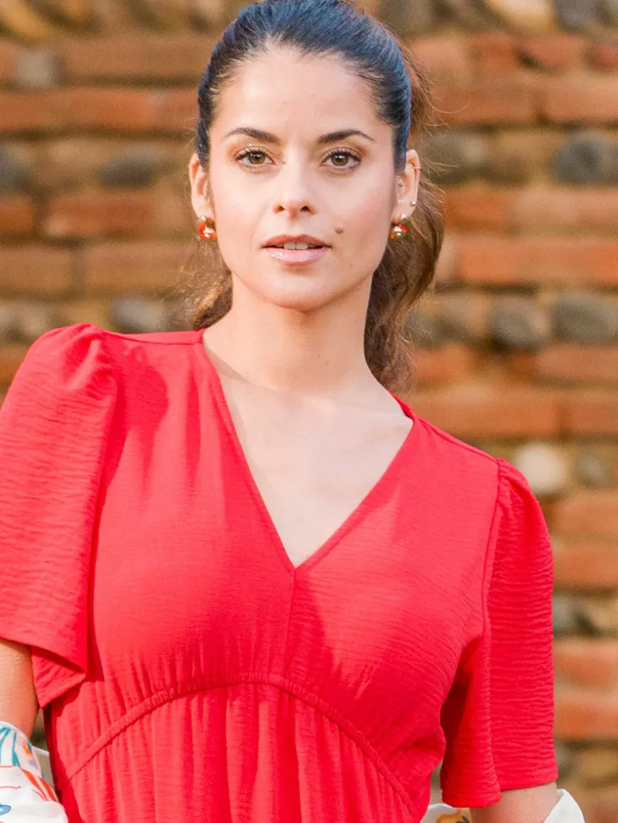 Robe longue volants