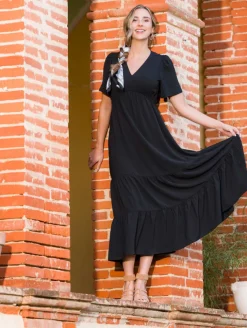 Robe longue volants