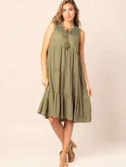 Robe volants macramé