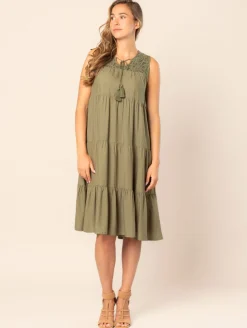Robe volants macramé