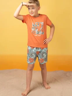 Short de bain imprimé tropical