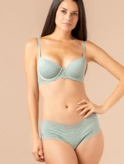 Soutien-gorge maille fantaisie dentelle