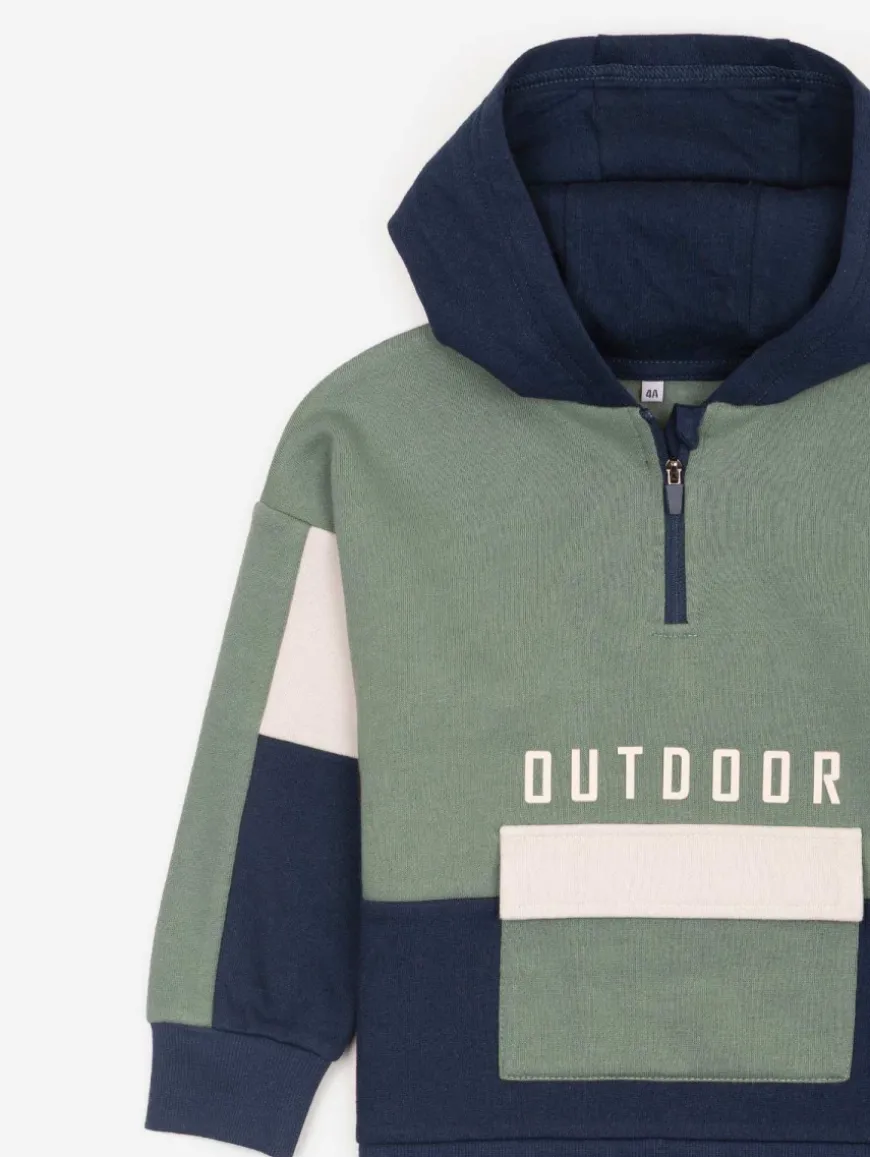 Sweat à capuche col zip