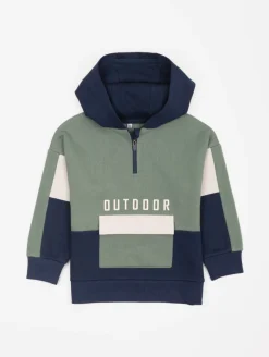 Sweat à capuche col zip