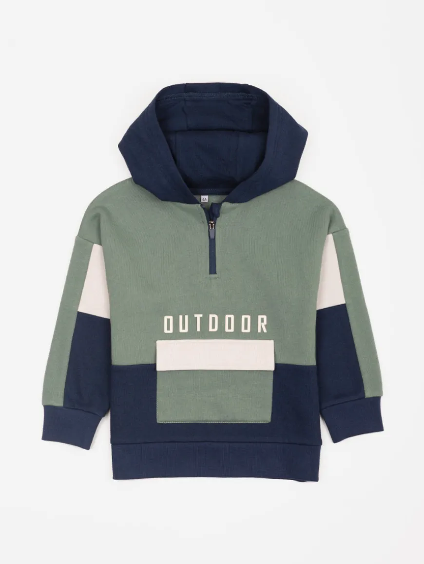 Sweat à capuche col zip