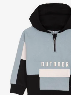 Sweat à capuche col zip