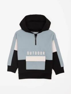 Sweat à capuche col zip
