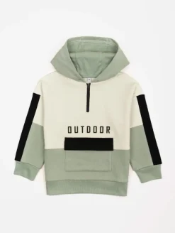 Sweat à capuche col zip "Outdoor"