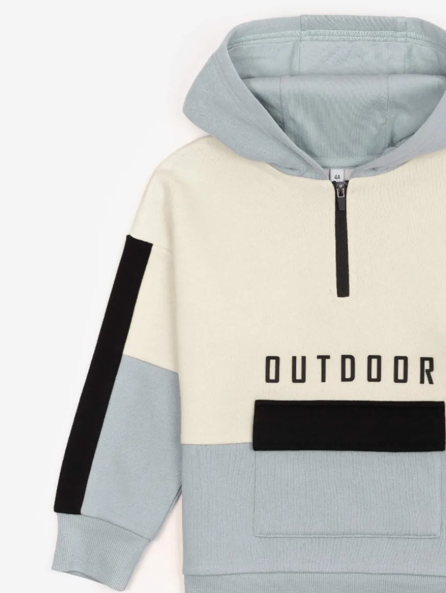 Sweat à capuche col zip "Outdoor"