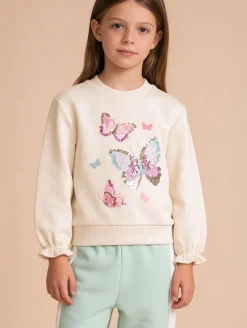 Sweat papillons sequins