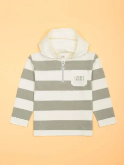 Sweat rayé capuche
