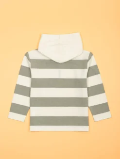 Sweat rayé capuche