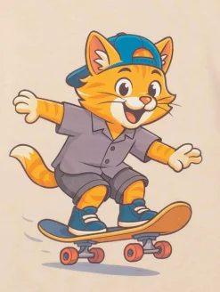 Tee-shirt chat skater