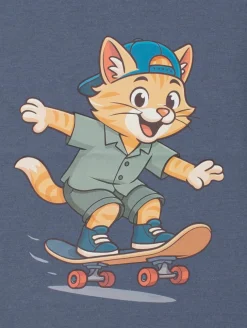 Tee-shirt chat skater