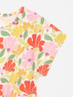 Tee-shirt fleuri bas noué