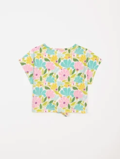Tee-shirt fleuri bas noué