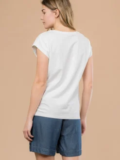 Tee-shirt fleurs brodées