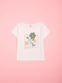Tee-shirt fleurs fantaisie