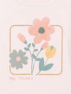 Tee-shirt fleurs fantaisie