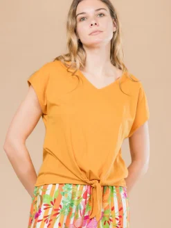 Tee-shirt uni bas noué