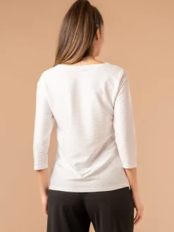 Top col tunisien maille fantaisie