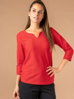 Top col tunisien maille fantaisie