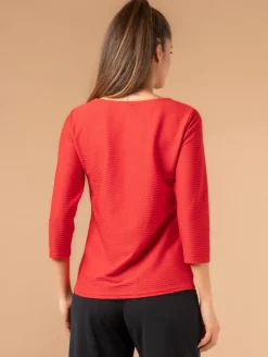 Top col tunisien maille fantaisie