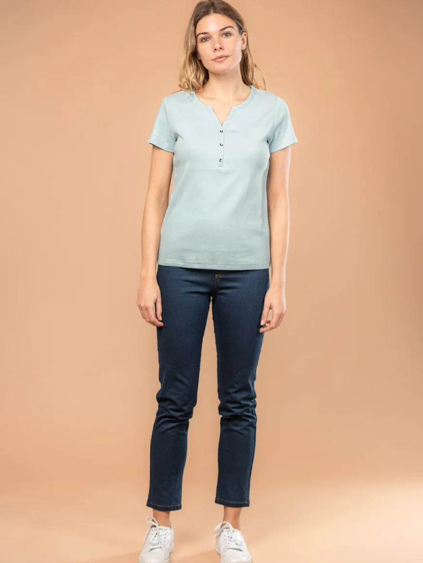 Top col tunisien pastel