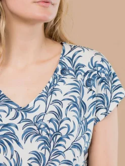 Top feuillage boutons fantaisie